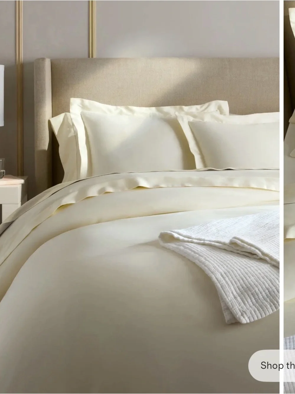Quince LIKE NEW Signature Ivory Giza Cotton Sateen Duvet Cover